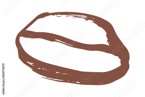 Hand drawn fresh roasted coffee bean Arabica robusta seed doodle Single element for print, web, design, decor