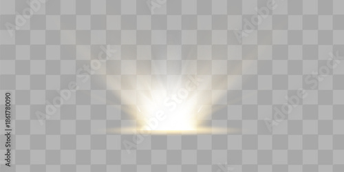 Light highlight yellow special effect with rays of light and magic sparkles. Sun Ray . Glow transparent vector light effect set, explosion, shine, spark, solar flare.