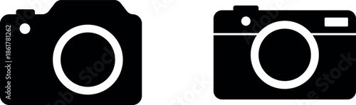 Camera icon set. photo camera in flat style symbol. photography camera line art signs, vector illustration