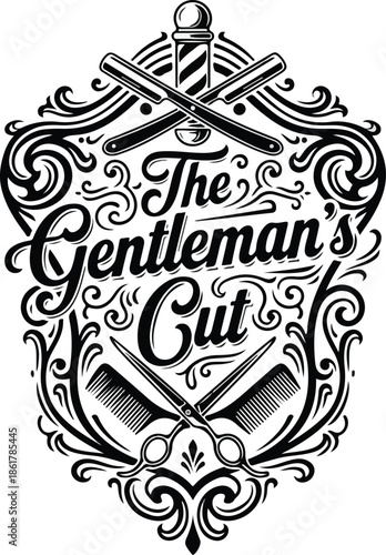 Wallpaper Mural Classic Barber Tools Vintage Emblem Art Torontodigital.ca