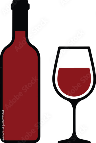 Wallpaper Mural Red Beverage Bottle and Glass Graphic Torontodigital.ca