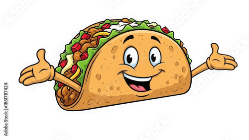 Delightful cartoon taco giving thumbs up