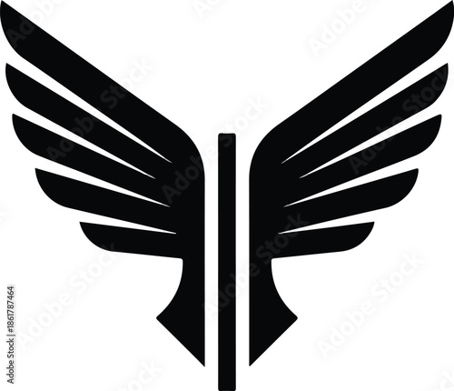 Wallpaper Mural Abstract Winged Emblem on Black Torontodigital.ca