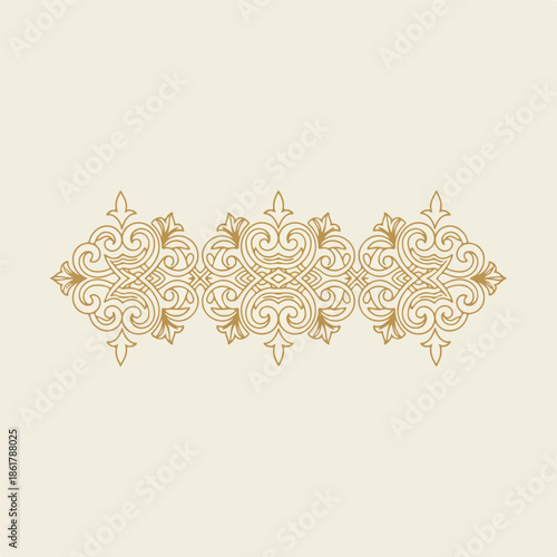 Wallpaper Mural Golden Ornate Decorative Graphic Border Torontodigital.ca