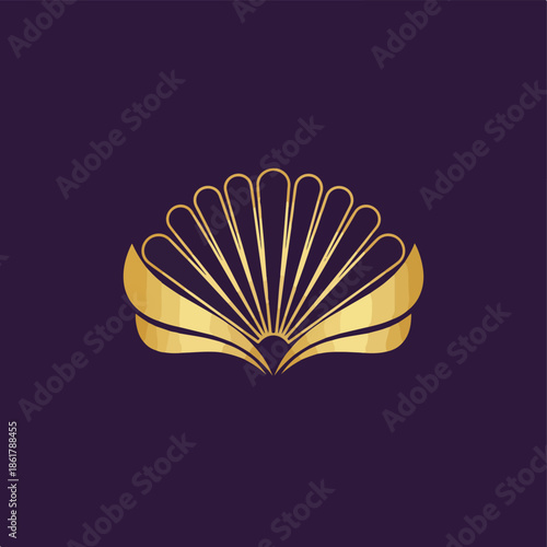 Wallpaper Mural Elegant Golden Art Deco Fan Design Element Torontodigital.ca