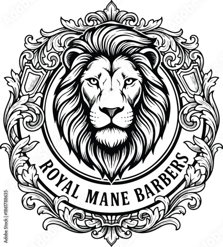 Wallpaper Mural Regal Lion Head Emblem Design Torontodigital.ca