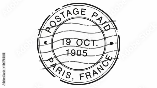 Vintage Postage Paid Stamp from Paris France dated 1905.