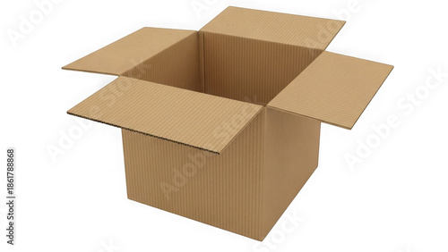 Empty open cardboard box