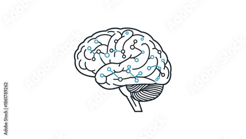 Brain with neural connections for science and technology concepts