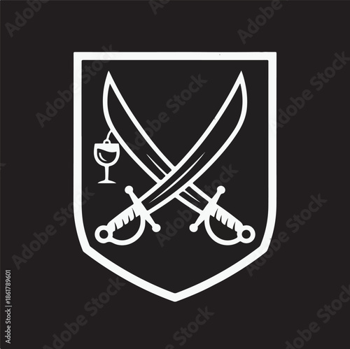 Wallpaper Mural Crossed Swords and Wine Glass Crest Torontodigital.ca