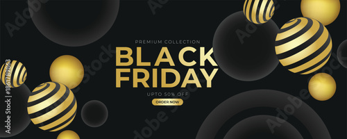 Black Friday Sale Poster with Big Discount Offer and Modern Design Black Friday sale poster featuring bold typography, high-contrast colors, and modern promotional design,