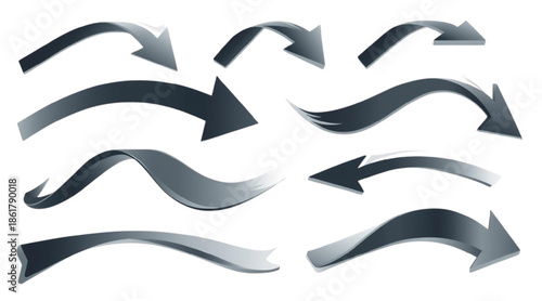 Curved Arrow Vector Set for Business and Marketing Design