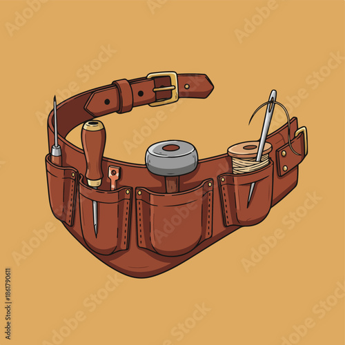 Artisan's Leather Tool Belt Illustration