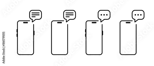 Phone with notification messages for social media app reminders chat mobile