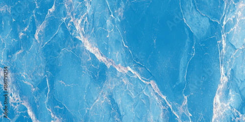 A striking close up view reveals the intricate patterns and cool blue tones of a polished marble surface