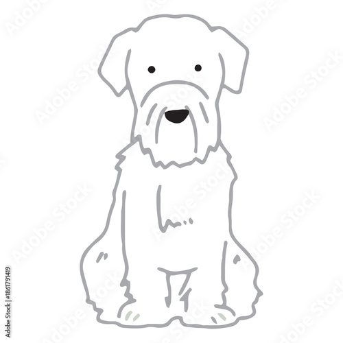 犬　手書きイラスト　シーリハムテリア