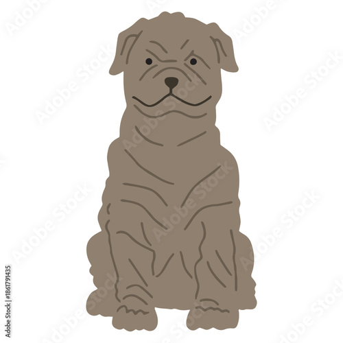 犬　手書きイラスト　シャーペイ