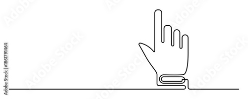 Elegant hand pointer cursor clean continuous line art vector illustration