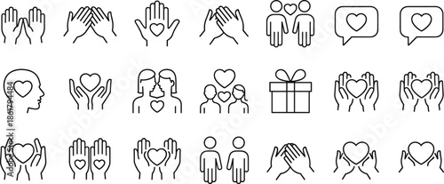 Black and white heart and hand gesture hands