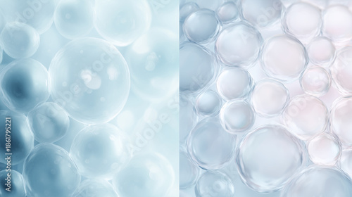 Wallpaper Mural hydrating cosmetic bubble background, soft blue skincare serum abstract, clean beauty moisture concept
 Torontodigital.ca