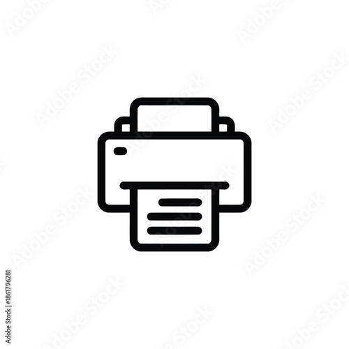 Printer icon outline symbol for print document page vector illustration simple design stroke element graphic interface