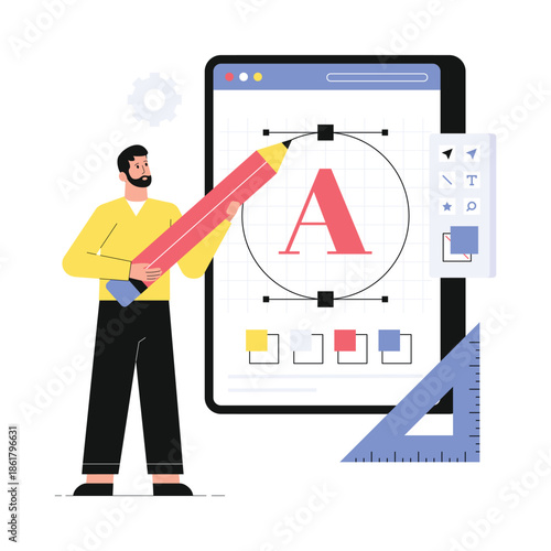 An App Typography Vector Illustration EPS 10 File