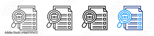 Job Search Icon Different Style Outline Collection Set.