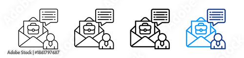 Job Offer Icon Different Style Outline Collection Set.