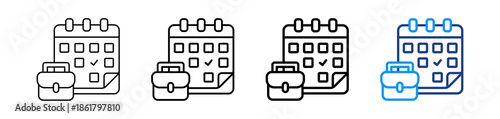 Work Schedule Icon Different Style Outline Collection Set.