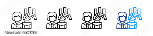 Job Performance Icon Different Style Outline Collection Set.