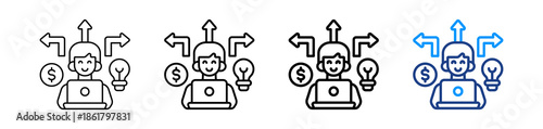 Work Opportunity Icon Different Style Outline Collection Set.