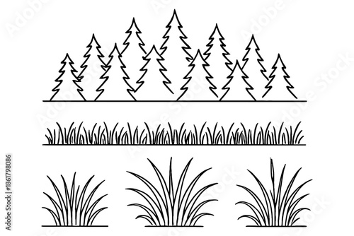 set of vector Grass CAD,
Architectural Grass CAD – Minimal Forest Ground Cover Set
