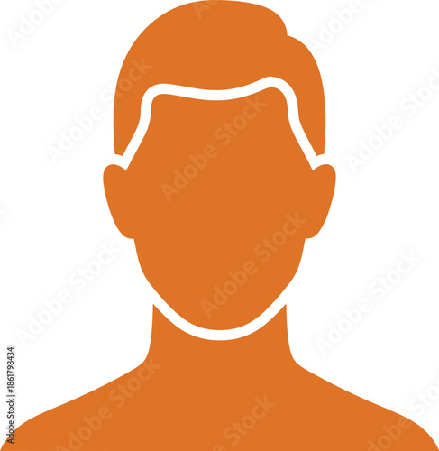 Orange silhouette of a person's head and shoulders