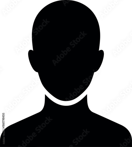 A black silhouette of a person's head and shoulders