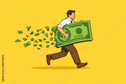 Running With Money Concept