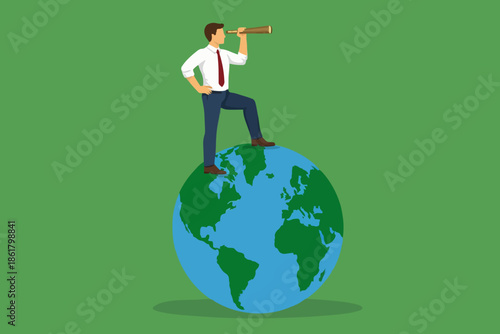 Man Looking At The World