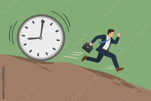 Running Man With Clock