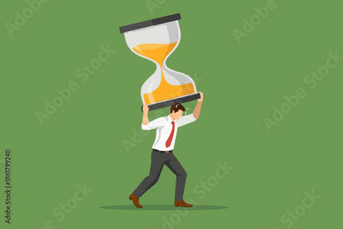 Man Carrying Hourglass Concept