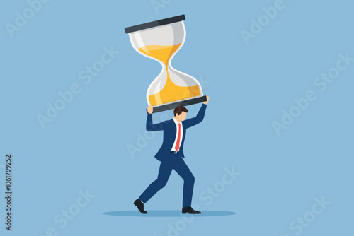 Man Carrying Hourglass Concept