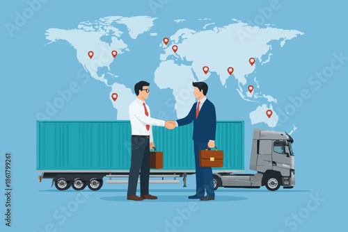 Business Deal With World Map