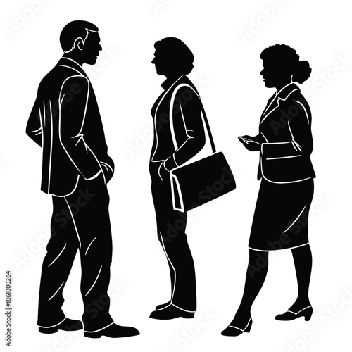 silhouettes of business people