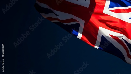 Union Jack Flag Waving in the Wind, UK National Symbol