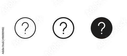 Question mark information help in circle round vector set Ask FAQ support service assistance answer inquiry icon ui ux metallic shiny silver bronze copper outline