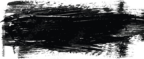 Abstract black brushstroke, textured ink stroke, bold paint smear, expressive art element, dynamic background, modern design, graphic texture, motion effect