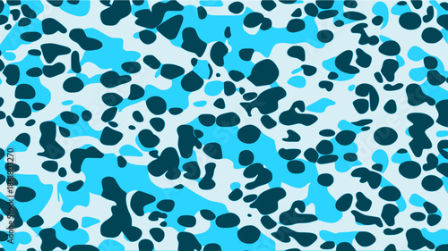 Blue spotted camouflage seamless pattern, winter arctic military texture for marine and sports wear.