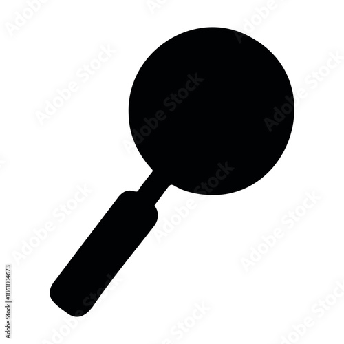 Magnifying glass silhouette vector flat illustration design.