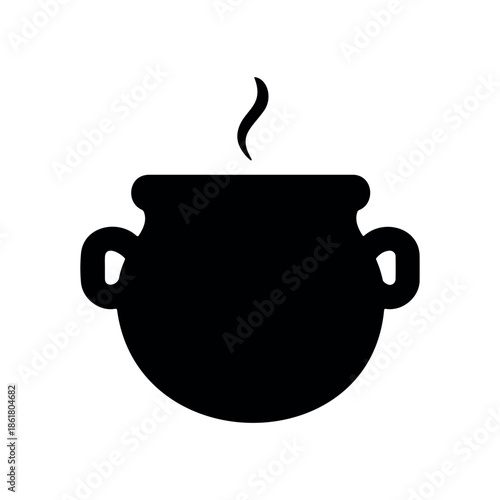 Cauldron silhouette vector flat illustration design.