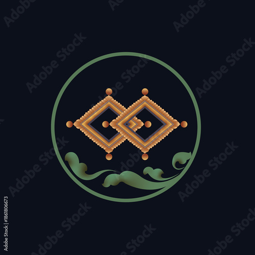 Tibetan Auspicious  Seven Symbols Tibetan Illustration design Rinchen Nadhun