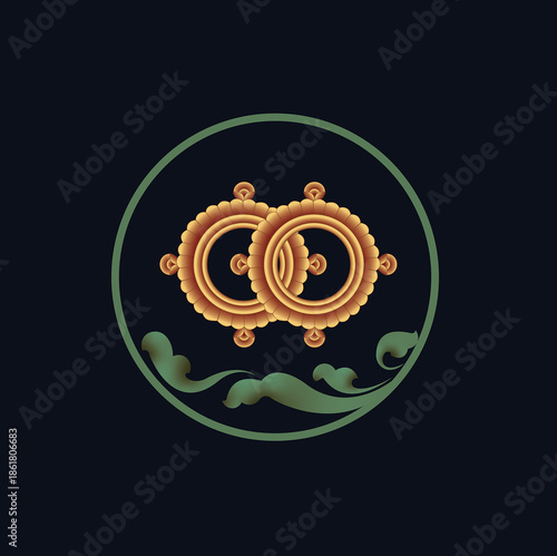 Tibetan Auspicious  Seven Symbols Tibetan Illustration design Rinchen Nadhun
