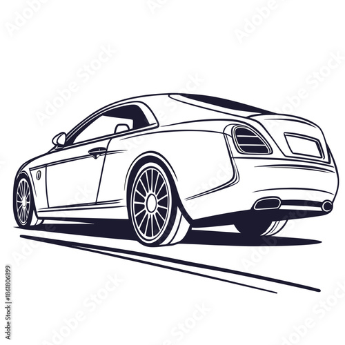 Luxury coupe in motion